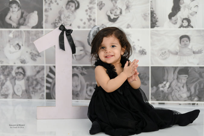 Baby Photos Customised BNW Backdrop for Photoshoot