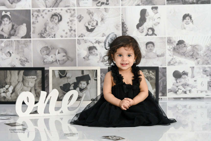 Baby Photos Customised BNW Backdrop for Photoshoot
