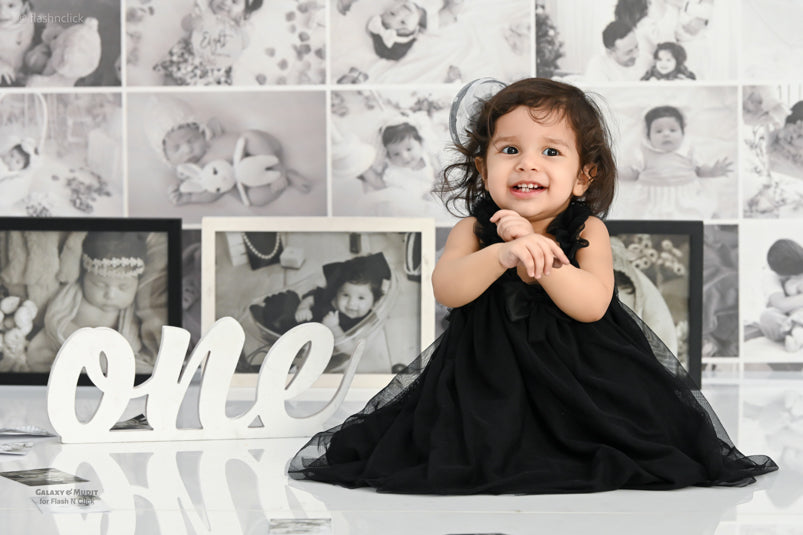 Baby Photos Customised BNW Backdrop for Photoshoot