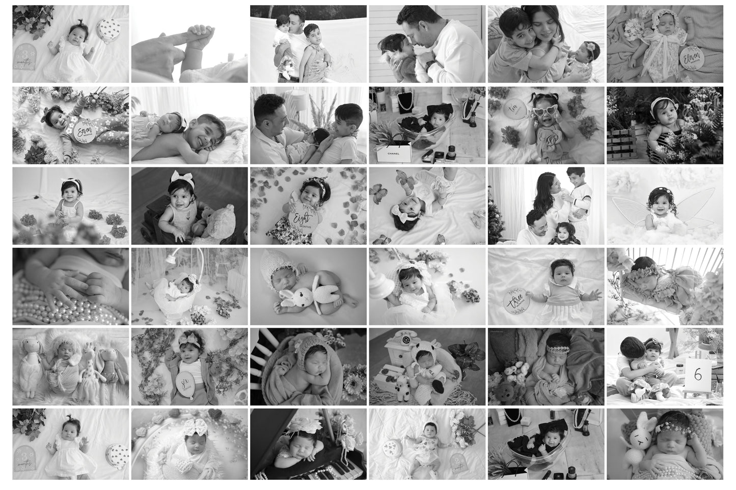 Baby Photos Customised BNW Backdrop for Photoshoot
